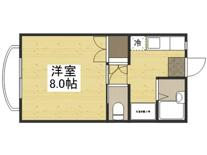 総社Sフラッツ E(1K/1階)の間取り写真