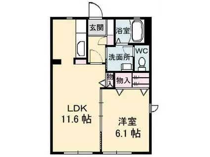 メゾン・エクランタンⅡ(1LDK/1階)の間取り写真