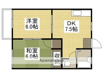 メゾン庭瀬B(2DK/2階)の間取り写真