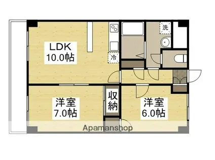 グレースタワー(2LDK/11階)の間取り写真