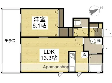 メゾン・モナE(1LDK/1階)の間取り写真