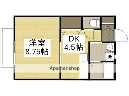 DEAR THE 3RD(1DK/2階)の間取り写真