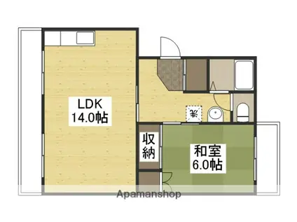 フジノマンション(1LDK/3階)の間取り写真