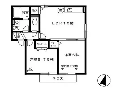 ベルヴィル(2LDK/1階)の間取り写真