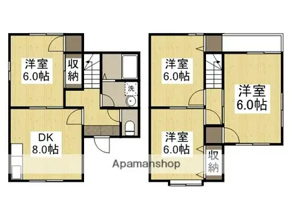 水島臨海鉄道 倉敷市駅 徒歩16分 2階建 築34年(4DK)の間取り写真