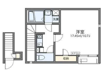 レオネクストカワセミ(1K/2階)の間取り写真