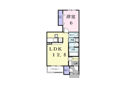 サングレイスB棟(1LDK/1階)の間取り写真