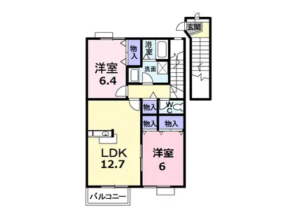 グラン・クールA棟(2LDK/2階)の間取り写真