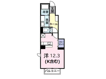 スターライトA(1K/1階)の間取り写真