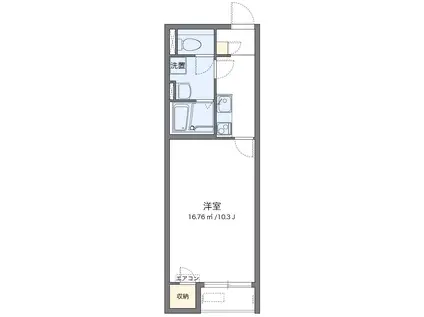 レオネクスト山茶花(1K/1階)の間取り写真