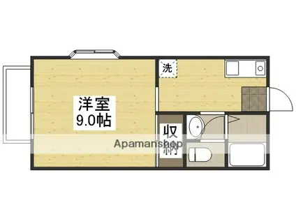 シャルマン三田 A(ワンルーム/1階)の間取り写真