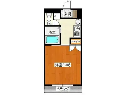 ブラッサムメイト(1K/1階)の間取り写真