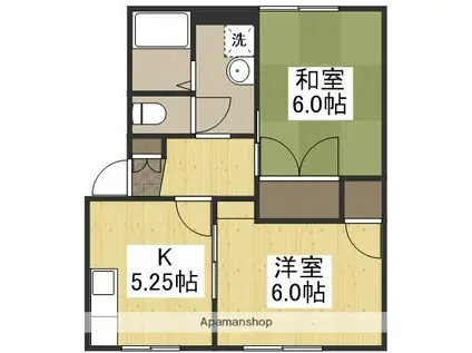 コーポ天城(2K/1階)の間取り写真