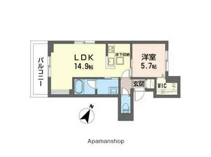 トリフォリア(1LDK/1階)の間取り写真