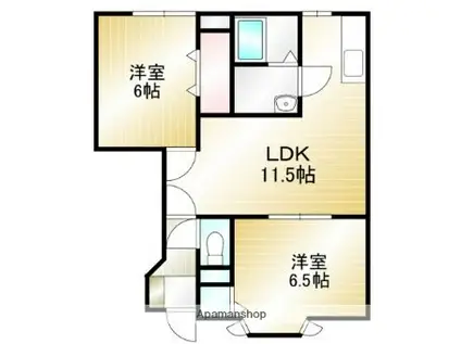 シャルマン・ディオ(2LDK/1階)の間取り写真