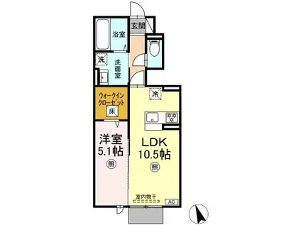 ベル クレール(1LDK/1階)の間取り写真