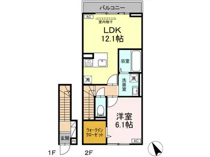 エルドール(1LDK/2階)の間取り写真