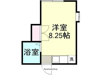 ヴィラ鶴新田 弐番館(ワンルーム/1階)の間取り写真