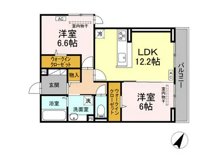 フラネーヴェ(2LDK/2階)の間取り写真