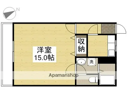 ブールバール(1K/1階)の間取り写真