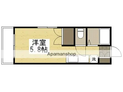 メゾンサンシャイン(ワンルーム/2階)の間取り写真