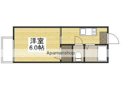 コーポ花水木(1K/2階)の間取り写真