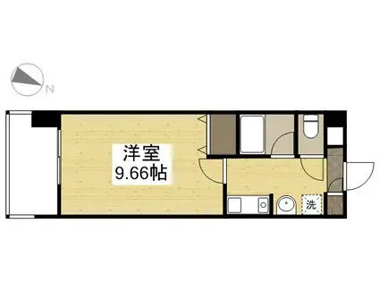 コーポラス伊福(1K/3階)の間取り写真