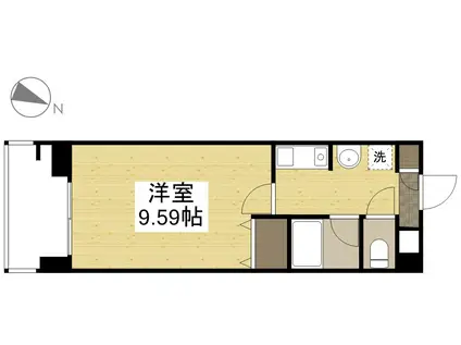 コーポラス伊福(1K/4階)の間取り写真