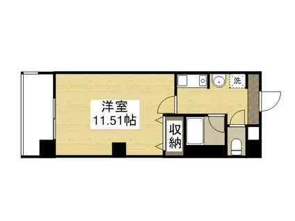 コーポラス伊福(1K/2階)の間取り写真