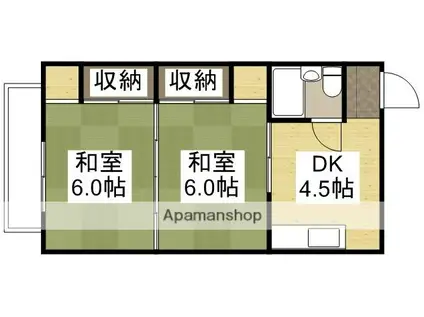 富田町共同ビル(2DK/2階)の間取り写真