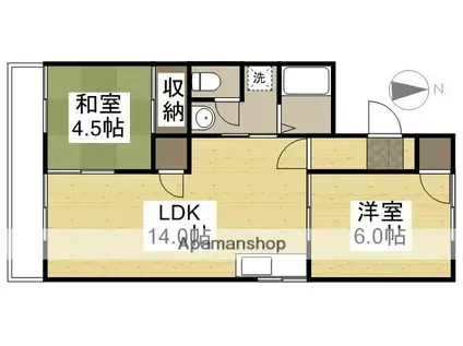 コーポラス中井A棟(2LDK/2階)の間取り写真