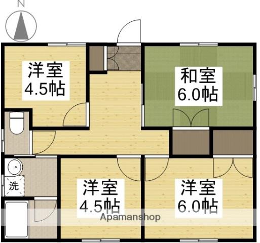 山陽本線 上道駅(岡山) 徒歩40分 1階建 築18年(3DK)の間取り写真