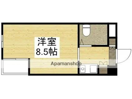 アルファ清心町Ⅱ(ワンルーム/4階)の間取り写真