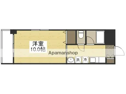 オーランド富田町(1K/4階)の間取り写真