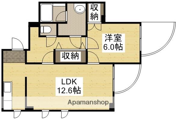 上杉第7ビル西古松(1LDK/6階)の間取り写真