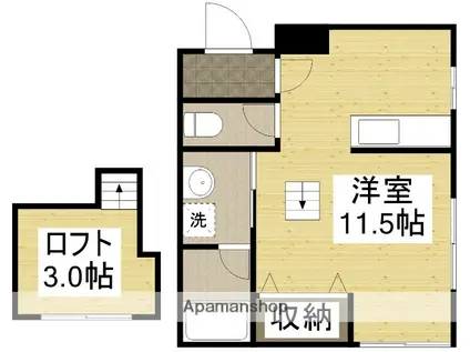 サウスウインドⅠ(ワンルーム/1階)の間取り写真