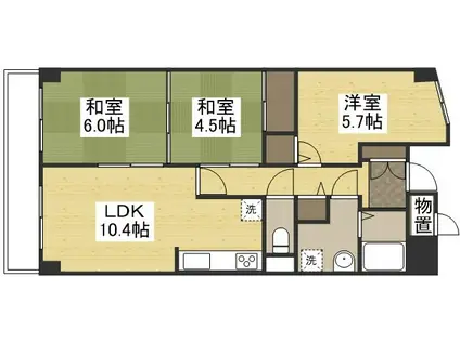 サーパス後楽園(3LDK/4階)の間取り写真