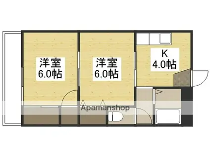 福富マンション(2K/3階)の間取り写真