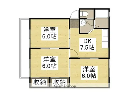 マルセリーノセキC(3DK/1階)の間取り写真