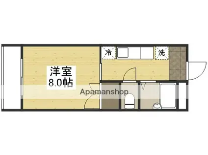 ワタナベマンション(1K/3階)の間取り写真