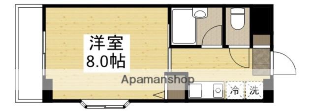 ラヴニール三野(1K/2階)の間取り写真