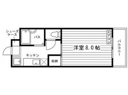 ゼブラハイツ(1K/3階)の間取り写真
