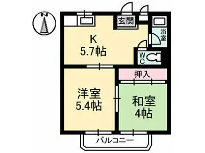 マンションフクミ(2K/1階)の間取り写真