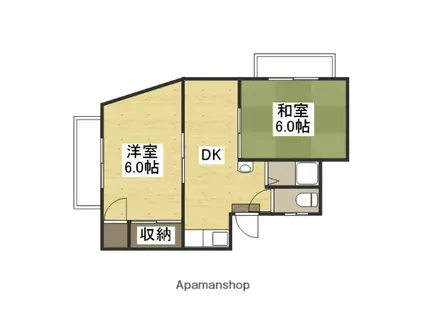 コーポ中山(2DK/3階)の間取り写真
