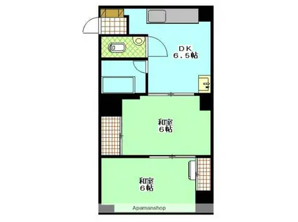 国際コーポ(2DK/3階)の間取り写真