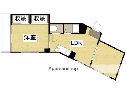 国際コーポ(1LDK/4階)の間取り写真
