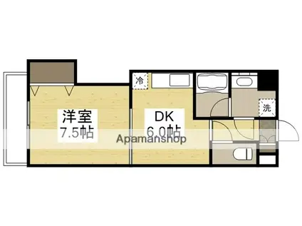 ピュアベルデ医大南(1DK/2階)の間取り写真