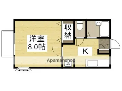 シティハイムMORI(1K/1階)の間取り写真