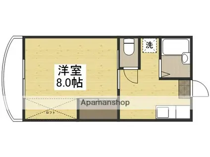 べレール清心(1K/2階)の間取り写真