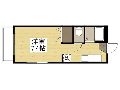 OKANOⅡ(ワンルーム/2階)の間取り写真